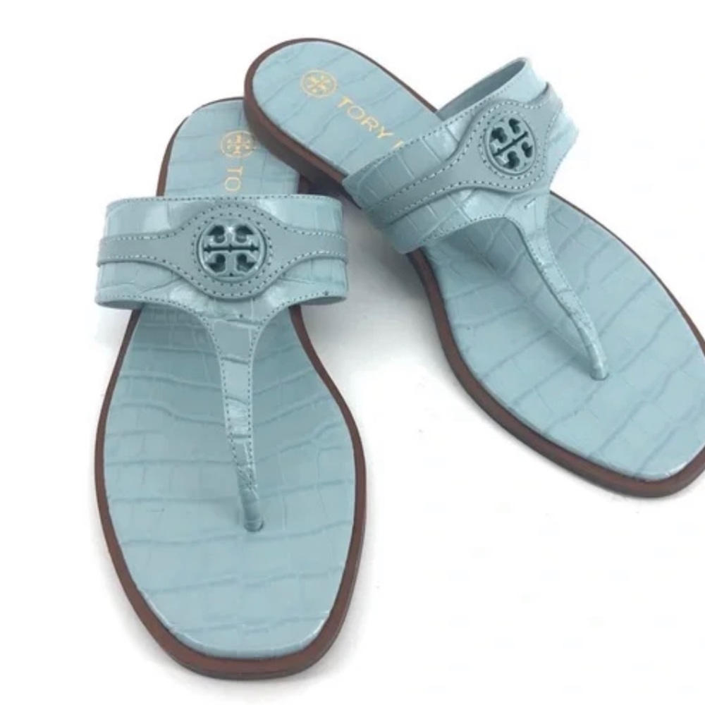 Tory Burch Carson Thong Welt Sandal Northern Blue